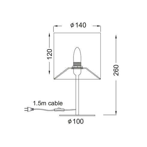 ΠΟΡΤΑΤΙΦ ΥΦΑΣΜΑ ΓΚΡΙ ΜΕ ΒΑΣΗ ΝΙΚΕΛ 1X40W E14 H28CM HARPY MT3000GN