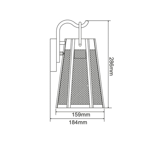 SILVER PAINT WALL (HANGING) LIGHT NYX 1XE27 IP44 WITH GRID & TRANSPARENT GLASS