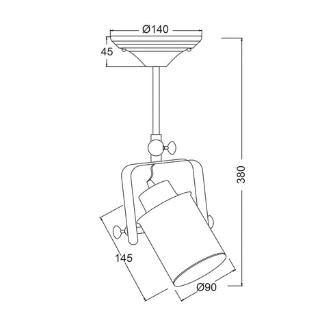ΟΡΟΦΗΣ Φ/Σ 1ΧΕ27 ΜΕΤΑΛΛΙΚΟ ΜΑΥΡΟ 15X17XH38CM POMPEII OD61011BK