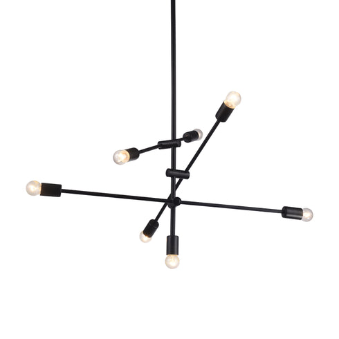 ΚΡΕΜΑΣΤΟ Φ/Σ 7ΧΕ27 ΜΕΤΑΛΛΙΚΟ ΜΑΥΡΟ Φ80ΧΗ130CM LUTHER OD680107BK