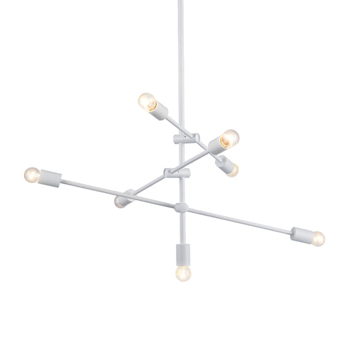 ΚΡΕΜΑΣΤΟ Φ/Σ 7ΧΕ27 ΜΕΤΑΛΛΙΚΟ ΛΕΥΚΟ Φ80ΧΗ130CM LUTHER OD680107WH