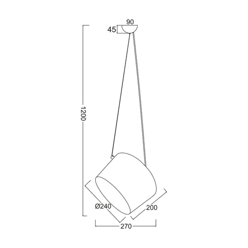 ΚΡΕΜΑΣΤΟ Φ/Σ 1ΧΕ27 ΛΕΥΚΟ ΜΕΤΑΛΛΙΚΟ Φ27ΧΗ120CM NOVA OD8002WH