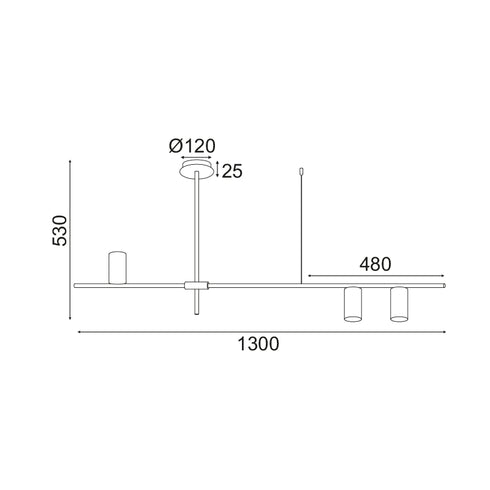 ΟΡΟΦΗΣ Φ/Σ 3ΧGU10 ΜΑΥΡΟ ΜΕΤΑΛΛΙΚΟ 130Χ12ΧΗ53CM ARISTO OD843C130B