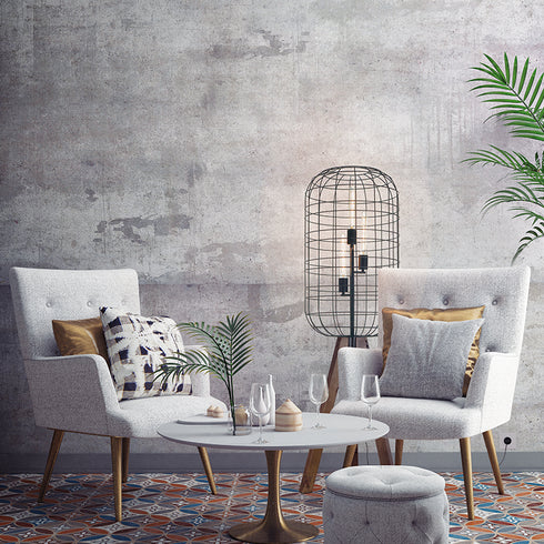 ΕΠΙΔΑΠΕΔΙΟ Φ/Σ 3ΧΕ27 ΜΕΤΑΛΛΙΚΟ ΜΑΥΡΟ+ΞΥΛΟ Φ50ΧΗ140CM PROMETHEUS OD90983F