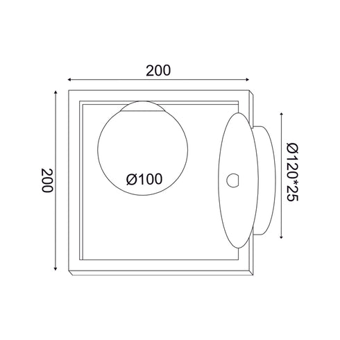 ΕΠΙΤΟΙΧΟ Φ/Σ 1xG9 QUADRO ΜΑΥΡΟ ΜΕΤ/ΚΟ +ΛΕΥΚΟ ΓΥΑΛΙ 22Χ15Χ20CM OD91221W