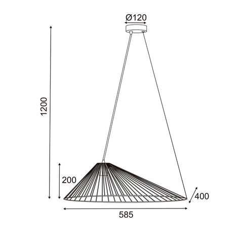 ΚΡΕΜΑΣΤΟ Φ/Σ 1xE27 CAPPELLO ΧΡΥΣΟ ΜΕΤ/ΚΟ 60Χ40120CM OD91681PG