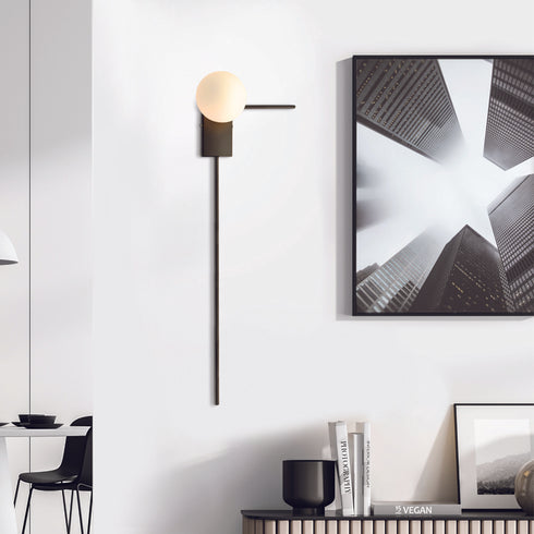 ΕΠΙΤΟΙΧΟ Φ/Σ 1xG9 CYCLOPS ΜΑΥΡΟ ΜΕΤ/ΚΟ +ΛΕΥΚΟ ΓΥΑΛΙ 30Χ17Χ85CM OD94581WLB