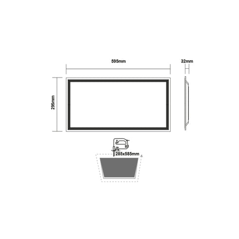 LED PANEL 30W 295X595X32mm 4000K 2850Lm 230V AC Ra80 OTIS30603040
