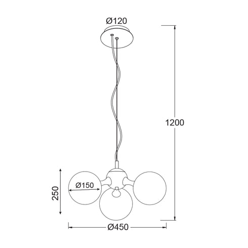 ΚΡΕΜΑΣΤΟ ΓΥΑΛΙ ΜΠΑΛΕΣ ΧΡΩΜΙΟ 3XE14 ATOM OYD60703CH
