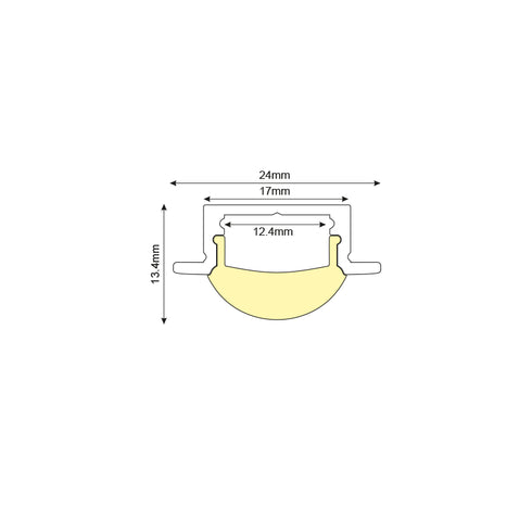 ESME ALUMINUM PROFILE P101 WITH SEMI-CLEAR 60o PC DIFFUSER 2m/pc P101