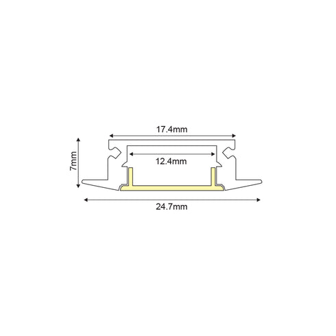 MINI ALUMINUM PROFILE WITH OPAL COVER 2m/pc
