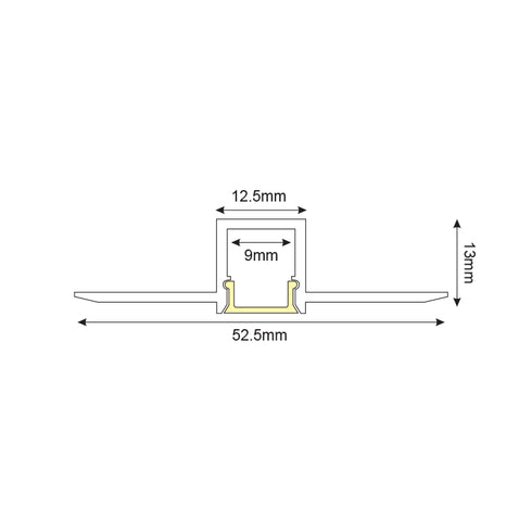 JADE ALUMINUM PROFILE P121 WITH OPAL PC COVER 2m/pc