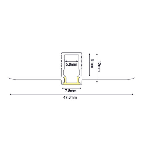 LATE ULTRA MINI TRIMLESS ALUMINUM PROFILE WITH OPAL PC COVER 2m/pc