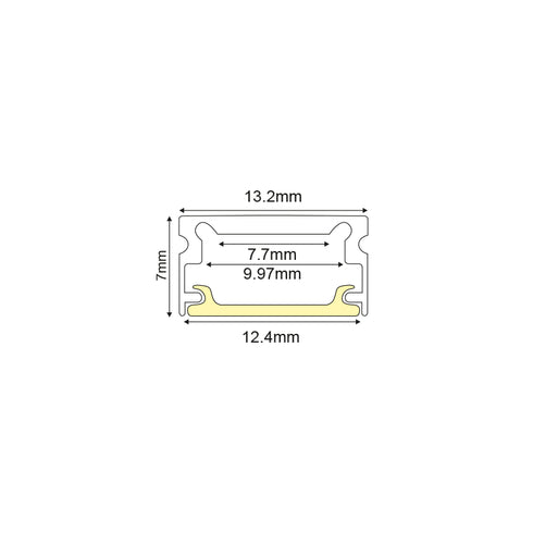 ALUMINUM MICRO PROFILE WITH OPAL COVER 2m/pc