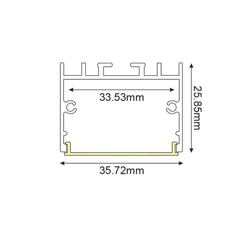 CORA ALUMINUM PROFILE P217 WITH OPAL PC COVER 2m/pc