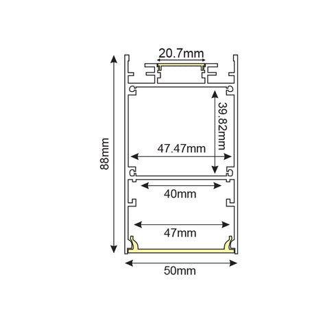 SIEN ΠΡΟΦΙΛ ΑΛΟΥΜΙΝΙΟΥ P288U ME ΟΠΑΛ PC ΚΑΛΥΜΜΑ 2m/pc P288U