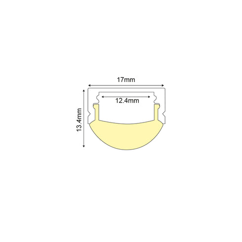 FOCUS ΠΡΟΦΙΛ ΑΛΟΥΜΙΝΙΟΥ P2LAU 60° ΜΕ ΗΜΙΔΙΑΦΑΝΟ PC ΚΑΛΥΜΜΑ 2m/pc P2LAU