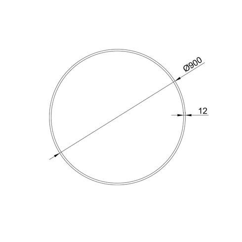 ELL ALUMINUM PROFILE WITH OPAL COVER INWARD Φ900 P30C900
