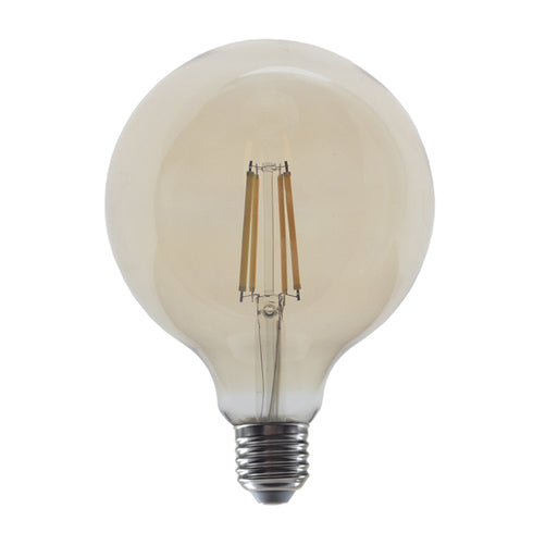 LED FILAMENT E27 DIM G125 AMBER 10W 2700K 230V AC 1160LM RA80