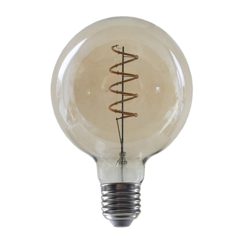LED FILAMENT E27 DIM G95 AMBER SPIRAL 4W 1800K 230V AC 270LM RA80