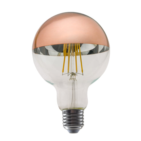 LED FILAMENT E27 DIM G95 ROSE GOLD 8W 2700K 230V AC 900LM RA80