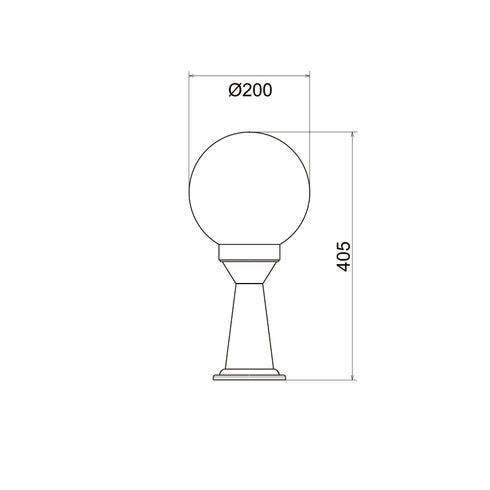 PLASTIC FLOOR GARDEN WHITE LUMINAIRE 41CM Φ200 E27 IP44 PLGM3W