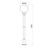PLASTIC FLOOR GARDEN BLACK LUMINAIRE 100CM Φ200 E27 IP44 PLGM5B