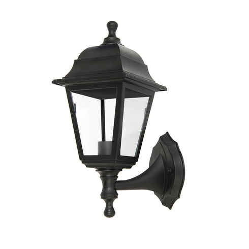 4S PLASTIC WALL GARDEN BLACK LUMINAIRE E27 IP44 PLGP1B
