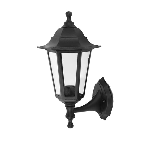 6S PLASTIC WALL GARDEN BLACK LUMINAIRE E27 IP44 PLGQ1B