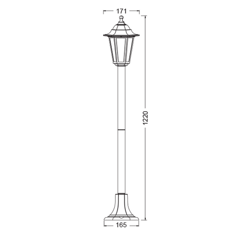 6S PLASTIC FLOOR GARDEN RUST LUMINAIRE 100CM E27 IP44 PLGQ5R
