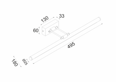 ΕΠΙΤΟΙΧΟ Φ/Σ LED 12W 3000K 780LM ΟΡΕΙΧΑΛΚΟ ΜΕΤ/ΚΟ IP44 50X6X19CM RIO PN10LEDW50BR