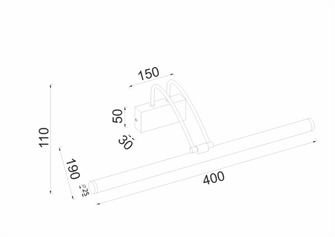 ΕΠΙΤΟΙΧΟ Φ/Σ LED 8W 3000K 520LM ΧΡΩΜΙΟ ΑΝΟΞ.ΑΤΣΑΛΙ IP44 40X12X19CM ARIA PN17LEDW40CH