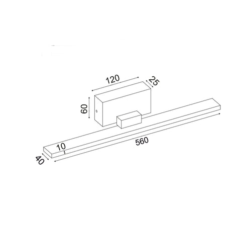 ΕΠΙΤΟΙΧΟ Φ/Σ LED 16W 3000K 1040LM ΛΕΥΚΟ ΜΕΤ/ΚΟ IP44 56X7X7CM CHLOE PN19LEDW56WH