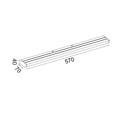 ΕΠΙΤΟΙΧΟ Φ/Σ LED 12W 3000K 780LM ΑΣΗΜΙ ΑΛΟΥΜΙΝΙΟ IP44 57X7X4CM KLARA PN29LEDW57SR
