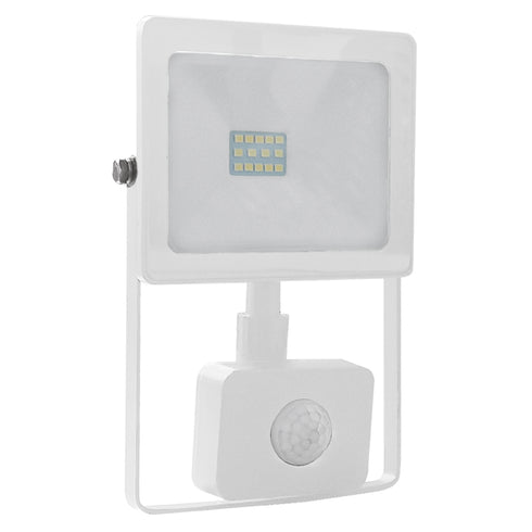 WHITE SENSOR LED SMD FLOOD LUMINAIRE IP66 10W 3000K 800Lm 230V RA80 Q1030WS