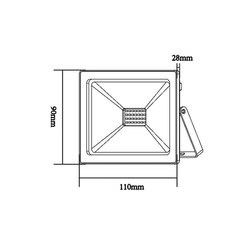 WHITE LED SMD FLOOD LUMINAIRE IP66 20W 4000K 1700Lm 230V RA80 Q2040W