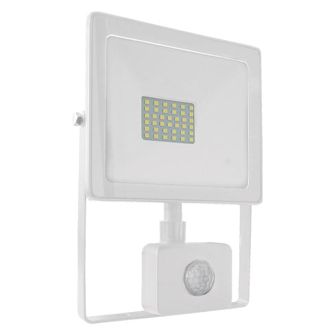 WHITE SENSOR LED SMD FLOOD LUMINAIRE IP66 30W 6000K 2650Lm 230V RA80 Q3060WS