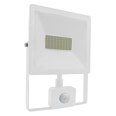 WHITE SENSOR LED SMD FLOOD LUMINAIRE IP66 50W 6000K 4500Lm 230V RA80 Q5060WS