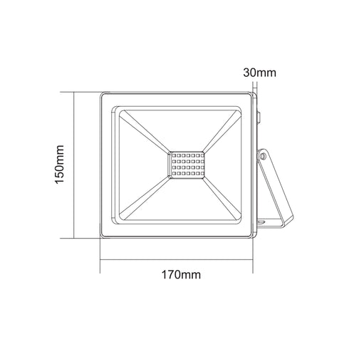 BLACK LED SMD FLOOD LUMINAIRE IP66 50W BLUE 230V Q50B