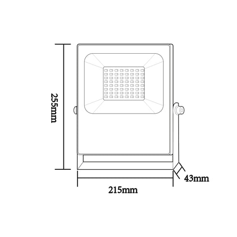 BLACK LED SMD FLOOD LUMINAIRE IP66 50W RGBW 230V Q50RGBW