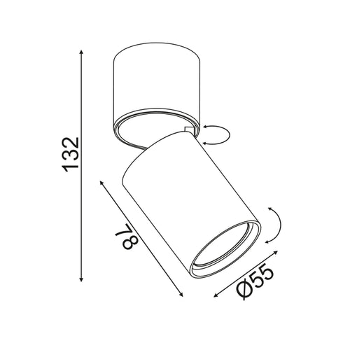 ΕΠΙΤΟΙΧΟ Φ/Σ 1XGU10 ΛΕΥΚΟ ΑΛΟΥΜΙΝΙΟ D5,5XH13CM ELITIS RA301S6WH