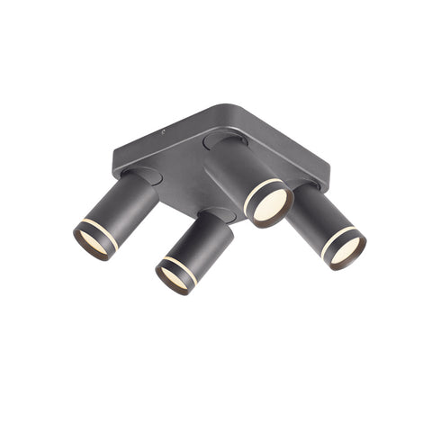 ^F/S WALL 4XGU10 DIVINO GRAY ALUMINUM IP20 21X21X13.5CM