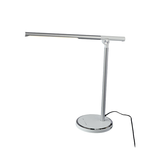 DESK TABLE LED 7W SILVER + WHITE CCT 300LM DIMMABLE + TOUCH SWITCH + USB CHARGER DEGAS
