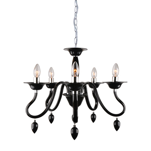 ΚΡΕΜΑΣΤΟ ΑΚΡΥΛΙΚΟ ΜΑΥΡΟ 5Χ40W Ε14 53x H43cm FIRENZE SF3631105