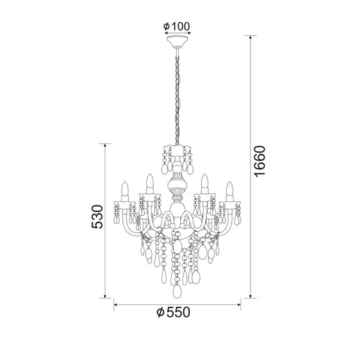 ΚΡΕΜΑΣΤΟ ΜΑΥΡΟ ΑΚΡΥΛΙΚΟ 6X40W E14 PEGASUS SF64026B