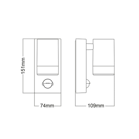 SENSOR ONE BEAM RUST WALL LUMINAIRE GU10 MAX. 3W LED IP65 SL7032RS
