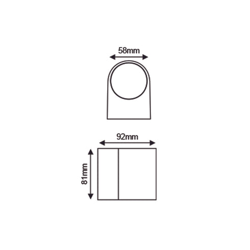 GU10 WALL LUMINAIRE PLASTIC 230V AC DARK GREY IP65 MAX 3W LED SL8210GU10G