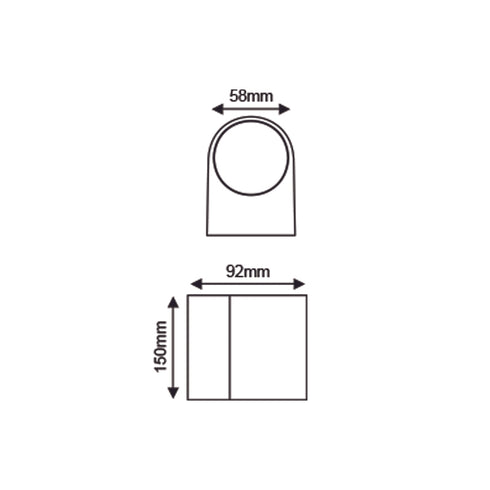 GU10 WALL LUMINAIRE PLASTIC 230V AC DARK GREY IP65 MAX.2X3W LED SL8211GU10G