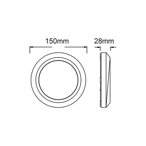LED WALL ROUND LUMINAIRE WHITE 230V AC IP65 4W 3000K 310LM RA80 SLIM01NW