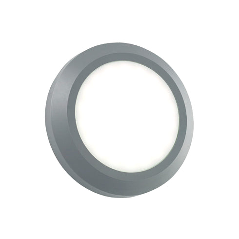 LED WALL ROUND LUMINAIRE GREY 230V AC IP65 4W 3000K 310LM RA80 SLIM01N
